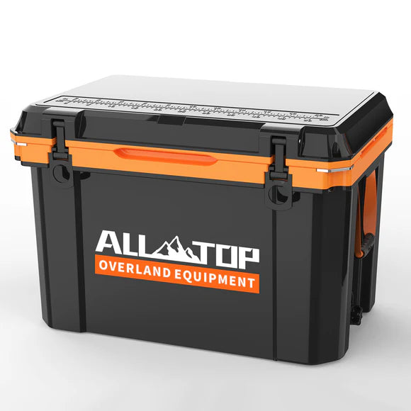 Portable Cooler Box w/ Ice Pack & Chopping Board - 55 Quart - Black