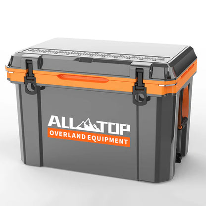 Portable Cooler Box w/ Ice Pack & Chopping Board - 55 Quart - Gray