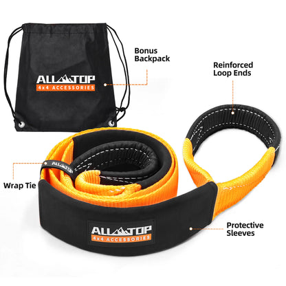 Tree Saver, Winch Extension Strap - 3in x 8ft - 32,000 Lbs (Orange)