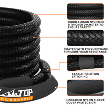 Kinetic Recovery Rope - 1in x 30ft - 48,000 Lbs - Black