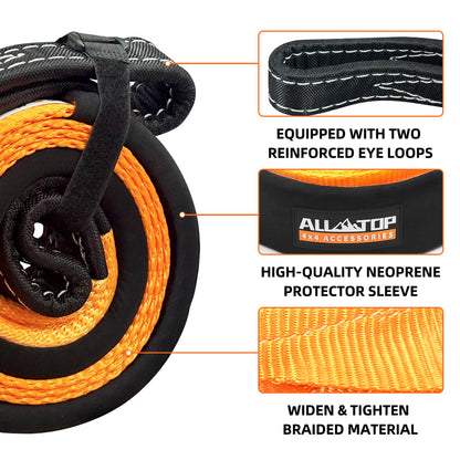 Tree Saver, Winch Extension Strap - 3in x 8ft - 32,000 Lbs (Orange)