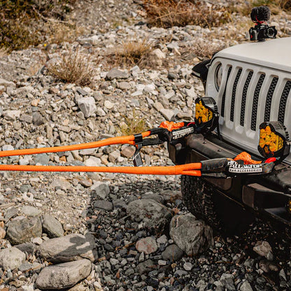 Kinetic Recovery Rope - 1in x 30ft - 48,000 Lbs - Orange w/ Shackles