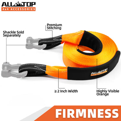 100% Nylon Recovery Tow Strap - 4in x 20ft - 46,500 Lbs
