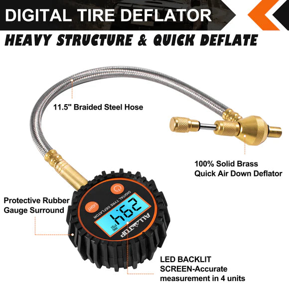 Rapid Tire Deflator w. Digital Gauge, 0-250 PSI