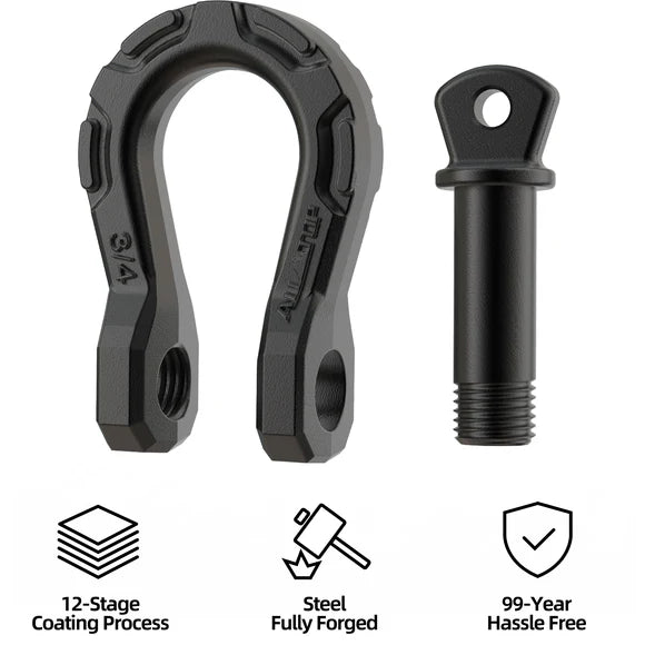 D Ring Shackle 3/4" Fully Forged with 7/8 Pin - 79500Lbs - 2PCS