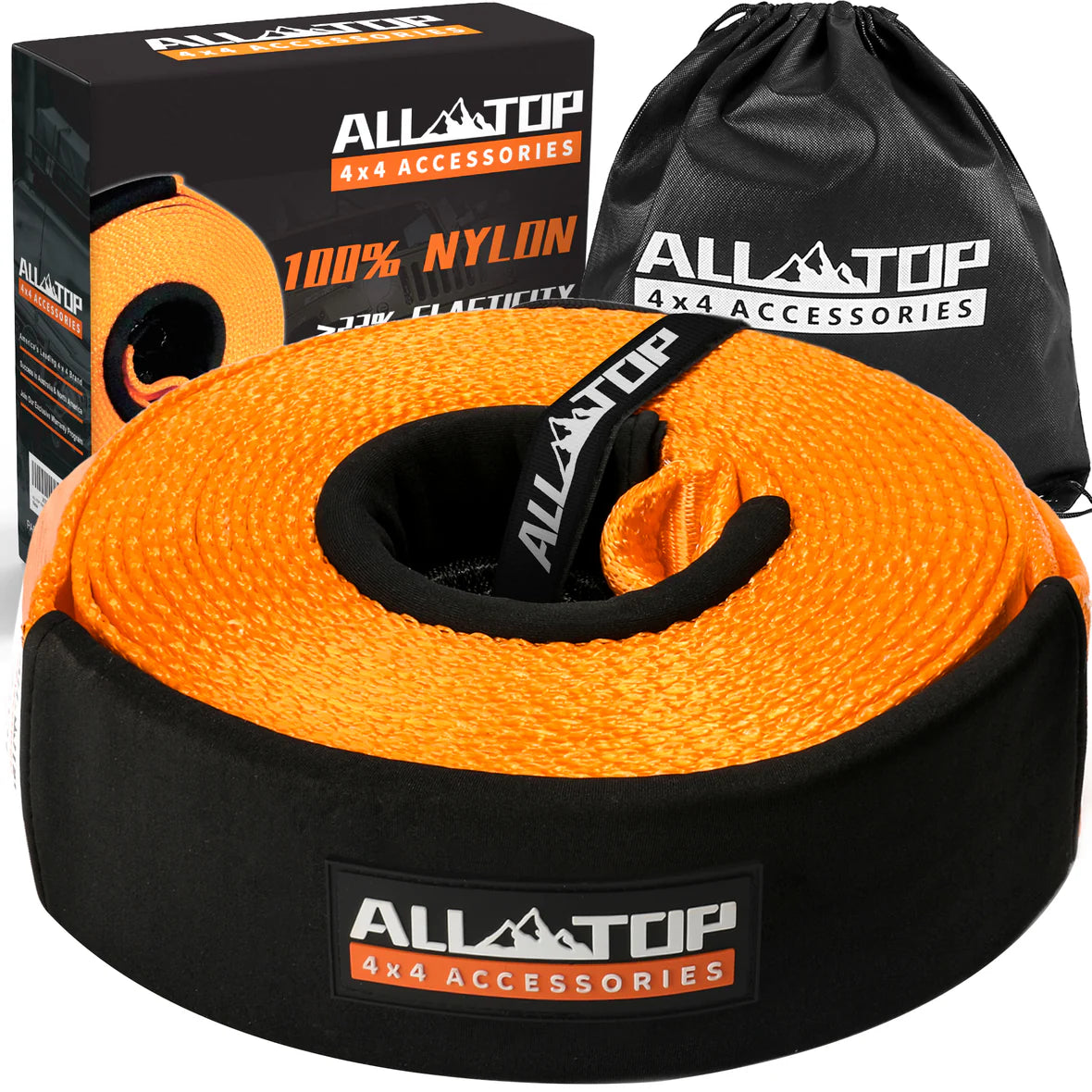100% Nylon Recovery Tow Strap - 4in x 30ft - 46,500 Lbs