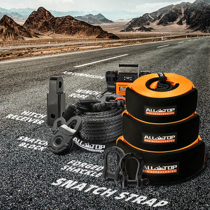 100% Nylon Recovery Tow Strap - 4in x 30ft - 46,500 Lbs