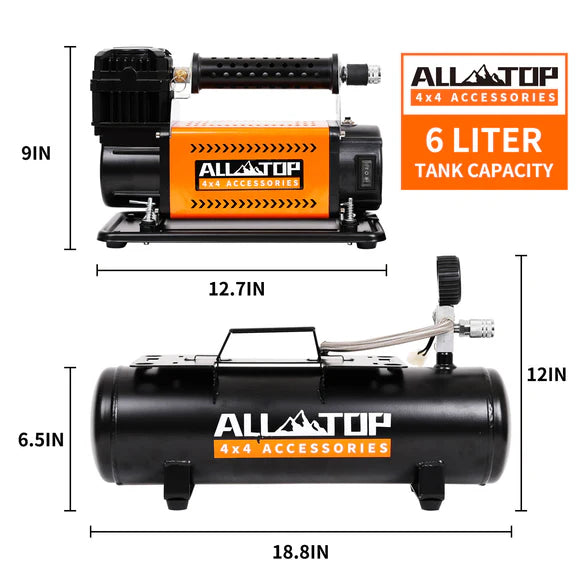 Air Compressor Kit w/ 6L Tank -150PSI - 7.06ft³/Min - 12V DC