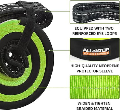 Tree Saver, Winch Extension Strap - 3in x 8ft - 32,000 Lbs（Green）
