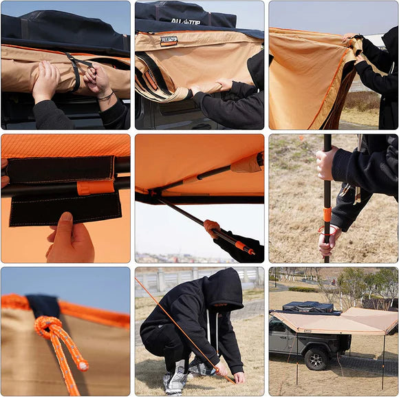 Rooftop Vehicle Awning 270 Degree- 8.2ft