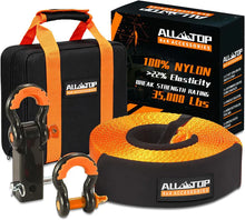 Recovery Strap Kit w/ Hitch Receiver & Shackles: Strap 3in x 30ft - 35,000 Lbs