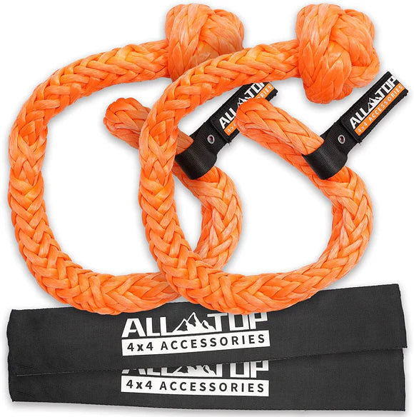 Soft Shackles + Recovery Ring Set: 2PCS x 48,300 Lbs Shackles + Recovery Ring