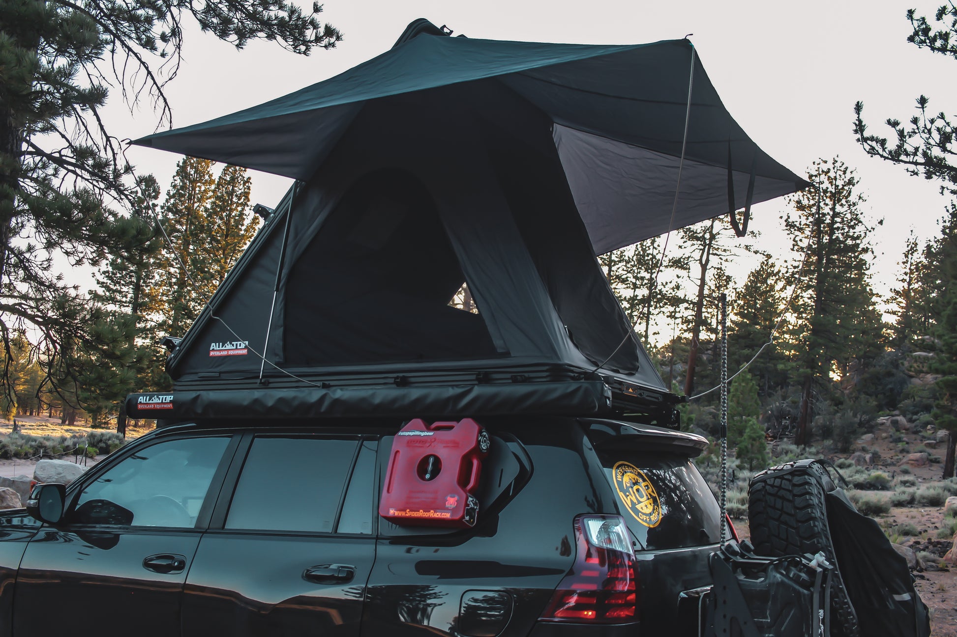 open top tent All-Top Roof Top Tent (A open) – Spider Roof Rack